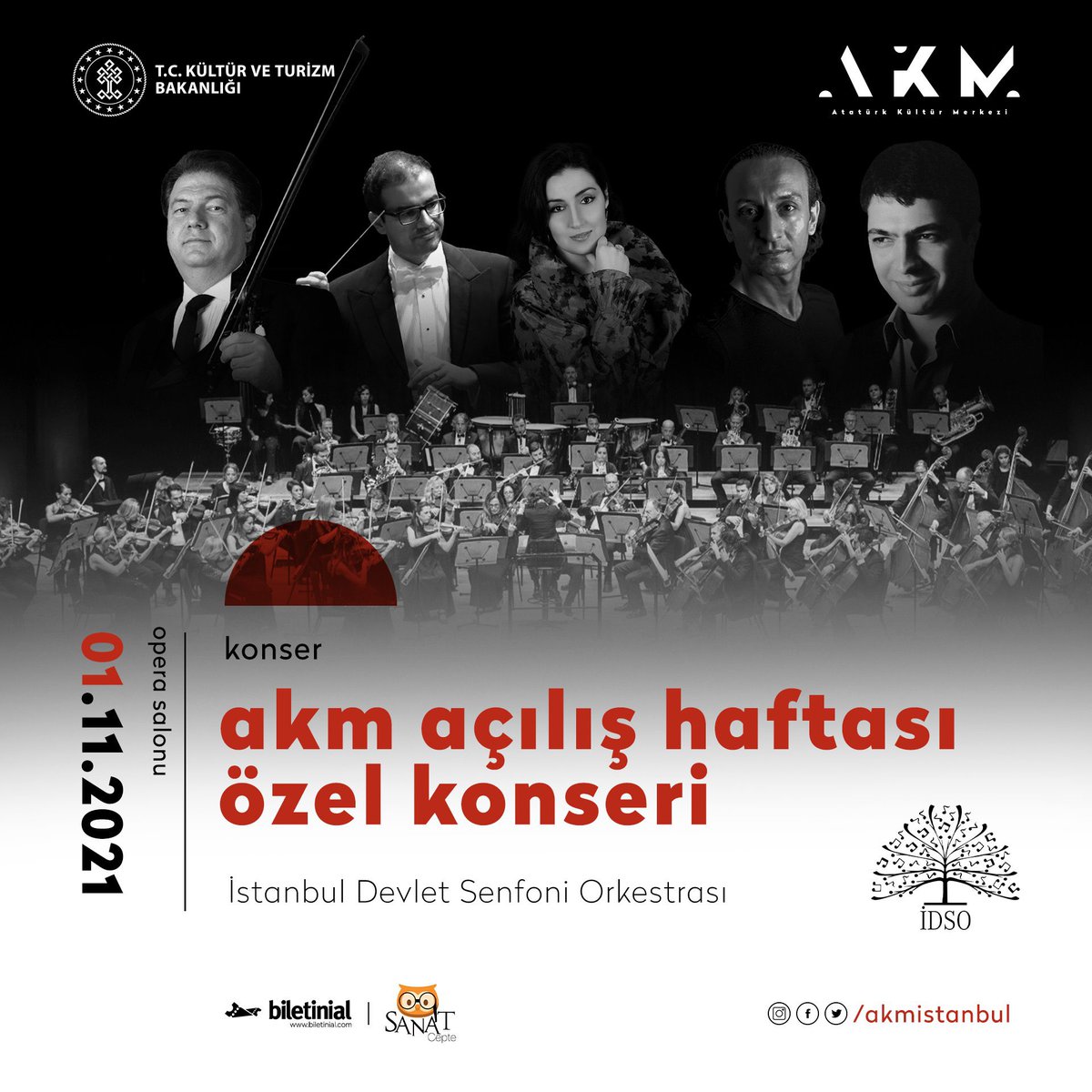 Ve 1 Kasım Pazartesi akşamı, AKM sahnesinde çok anlamlı bir konserde beraber olacağız. Babam Yalçın Tura’nın unutulmaz ezgileri “Umutsuz” ve “Hasretinle Yandı Gönlüm”e <a href="/AskinCihat/">Cihat Askin</a> kemanıyla hayat verirken, “3 Vals”in de orkestra versiyonunun dünya prömiyerini gerçekleştireceğiz.