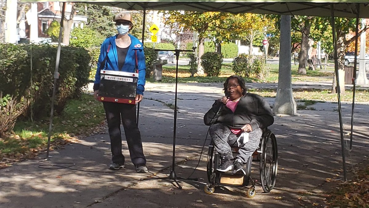 OttTransitRider's tweet photo. Board members @laura_shantz and @sallycthomas1 speaking to the audience @HorizonOttawa event #ParaParity #transitequity #FixtheLRT #FixCapacity #ottpoli #ottcity #ottnews j https://t.co/V2kuj5pl4w