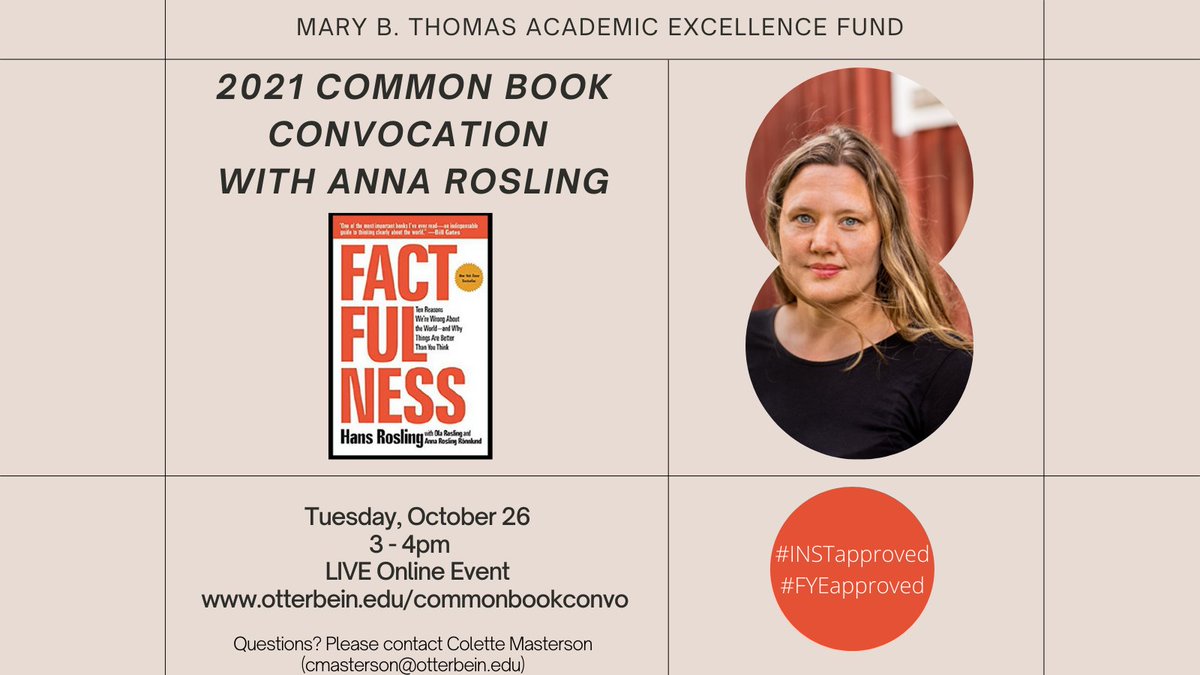 OtterbeinCSI's tweet photo. Mark your calendar for tomorrow's Common Book Convocation on Tuesday, Oct 26 at 3pm Live Online #FYEapproved https://t.co/aRuE23Ende