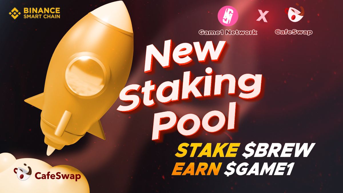 CafeSwapFinance's tweet photo. New Staking pool is Live on https://t.co/jmhIma8RYZ with best juicy APR 😍
=> Stake $BREW Earn $GAME1 🎮

🎮 @Game1Network is a multi-earning iGaming platform built on #BSC.
 #Play Win Earn with $GAME1 token

#Cafeswap #Casino #BREW https://t.co/lbbtRhobNd