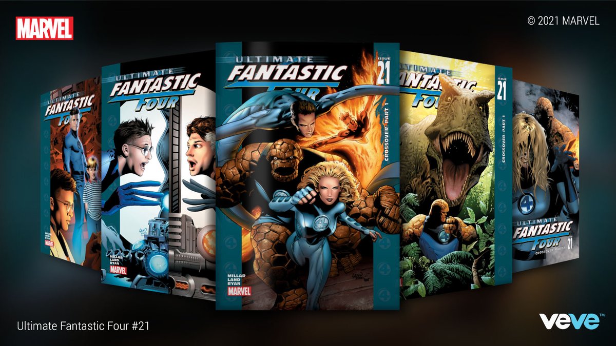 veve_official's tweet image. Just in time for Halloween, it’s the first appearance of the Marvel Zombies! 

@Marvel digital comic Ultimate Fantastic Four #21 drops Tue, Oct 26 at 8AM PT. Five variant covers, fully readable, blind box format. 🧟‍♂️

#MARVELxVeVe