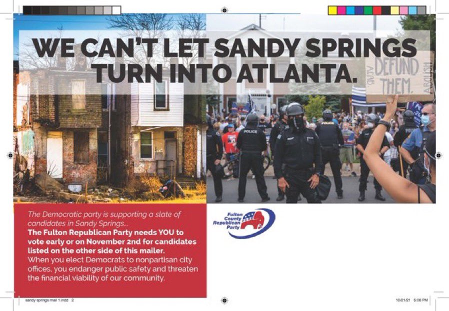 bluestein's tweet image. A glimpse of the law-and-order messages we are sure to see in 2022 statewide races from Republican candidates. H/t @Mike_Petchenik #gapol