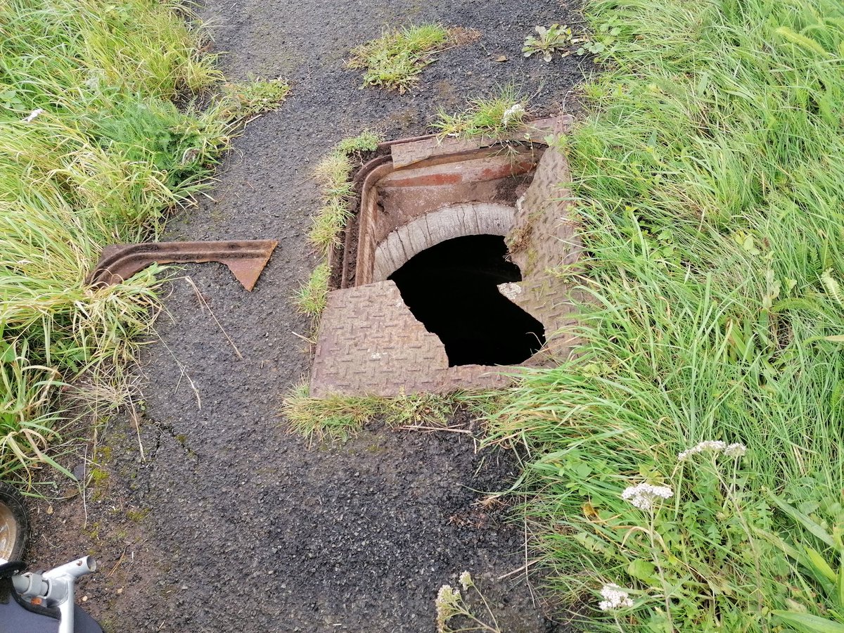bluesnmoos's tweet photo. @WorcsTravel this is in the grass verge near to your depot on the A38 by Naunton. There is also another open one in the path with a broken cover. https://t.co/Esn4McvuMC
