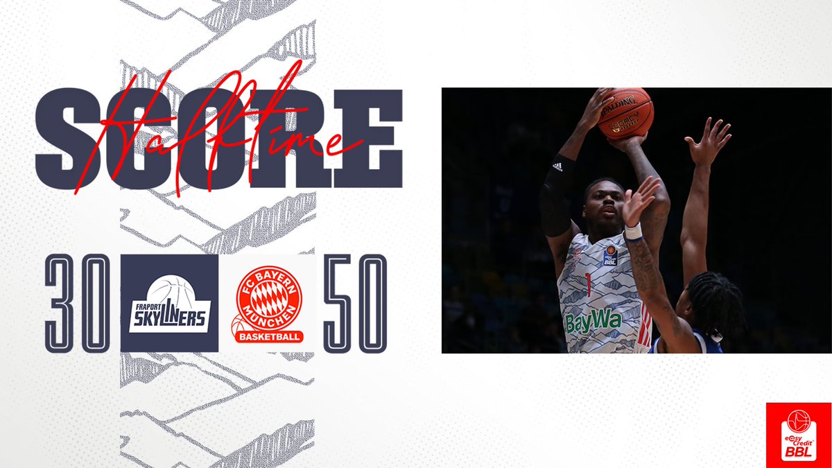FCBBasketball's tweet photo. HALBZEIT | 30:50 | #FRAFCB

Starker Run zum Ende der ersten Halbzeit.

#FCBB #BBL Foto: #Stickel https://t.co/vkUdoRMX9V