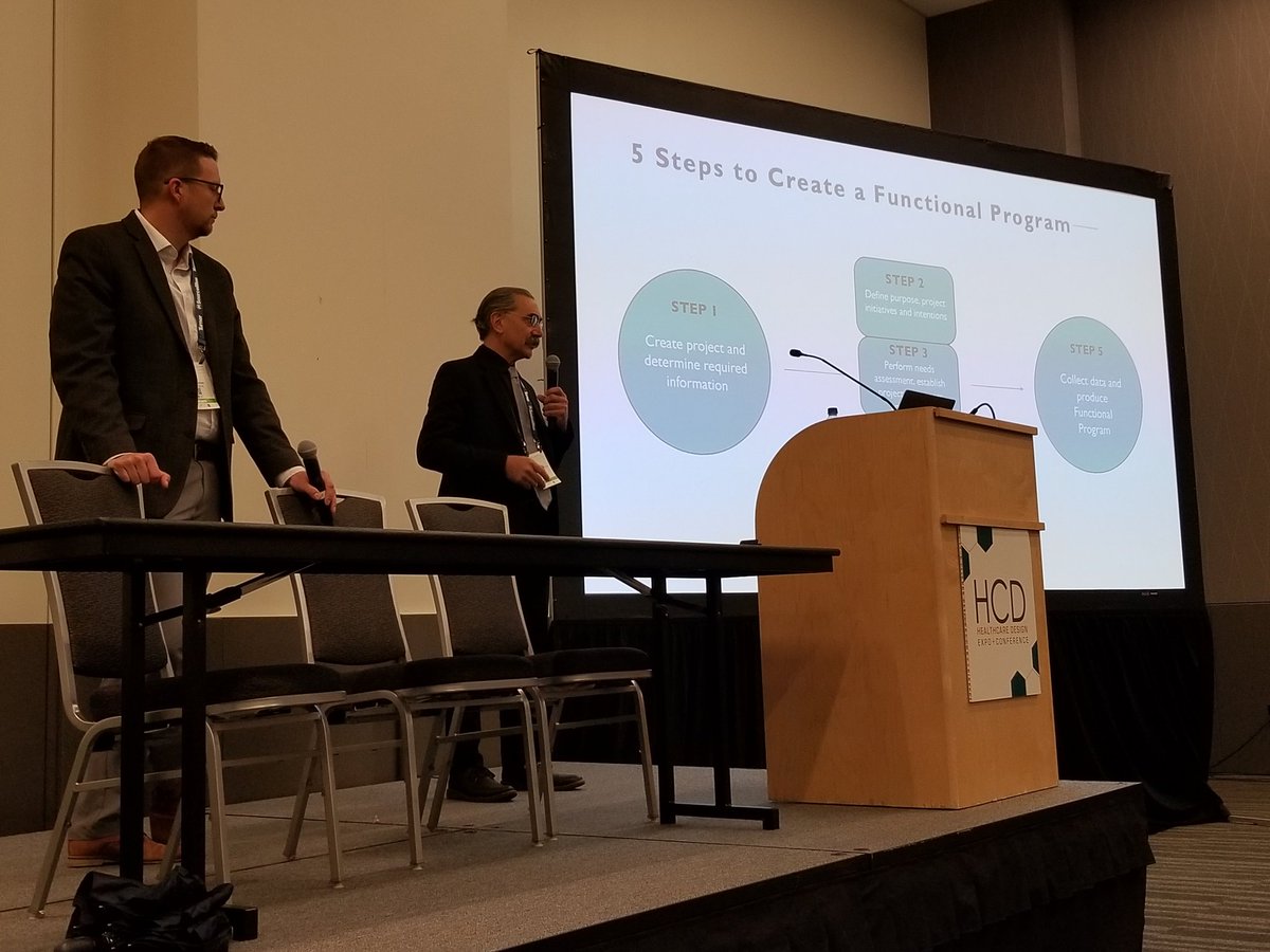 Great to have a packed house for @CHD_tweets ESC presentation about the new Functional Program Process Guide. healthdesign.org/tools/function… #HCDcon
