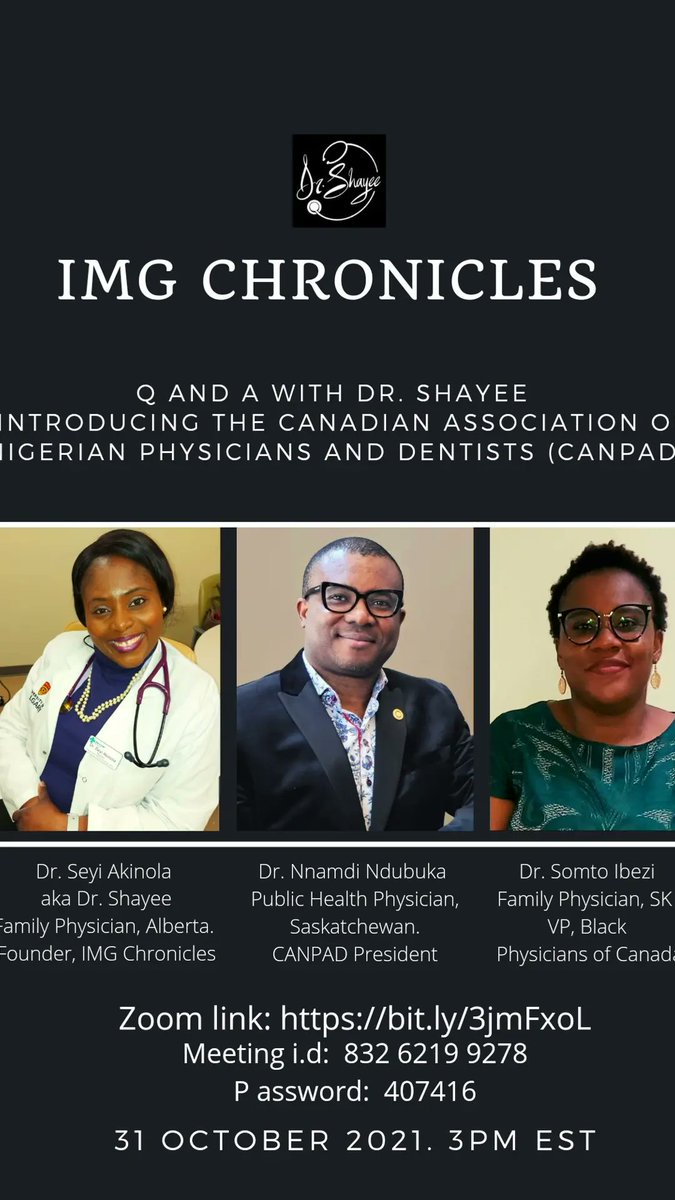 This conversation is for International Medical Graduates seeking to integrate into the CA Healthcare system.
Join us on 31 Oct @ 1pm MT, 3pm ET, 8pm GMT