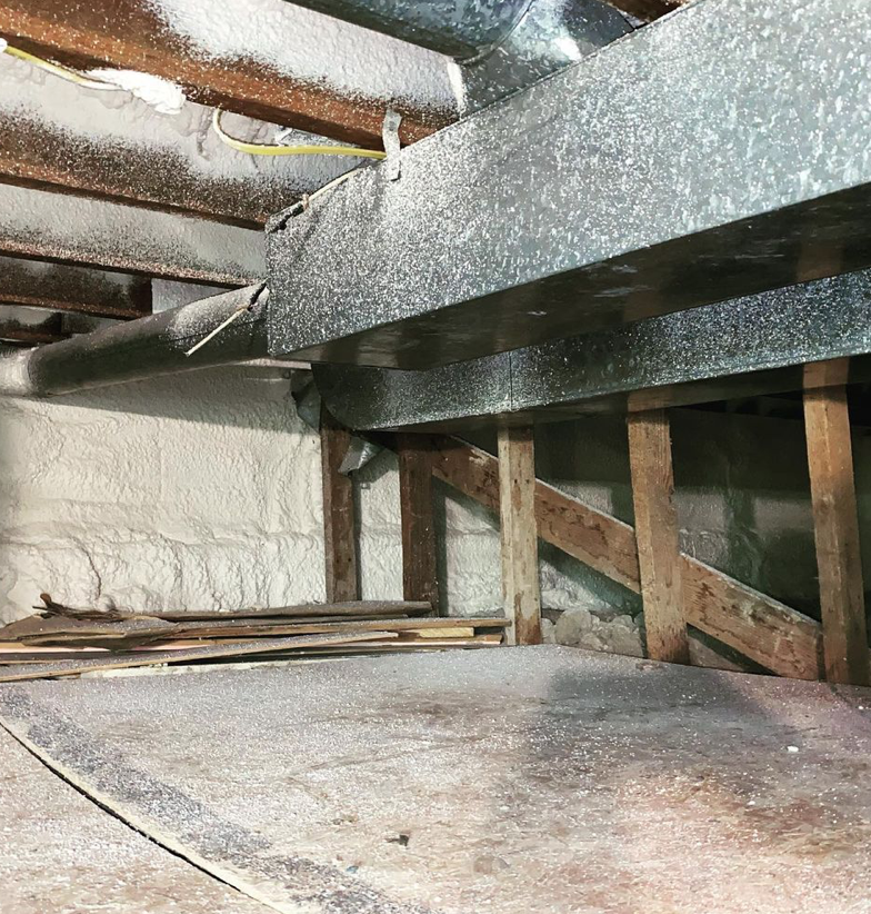 NCFI's tweet photo. The after of NCFI 2 in. CC foam in this crawl space. #NCFI #ANProperties #crawlspace #homeinsulation #crawlspaceinsulation #buildinginsulation #sprayfoam #sprayfoaminsulation #closedcellfoam #InsulBloc https://t.co/xXu3o8N34G