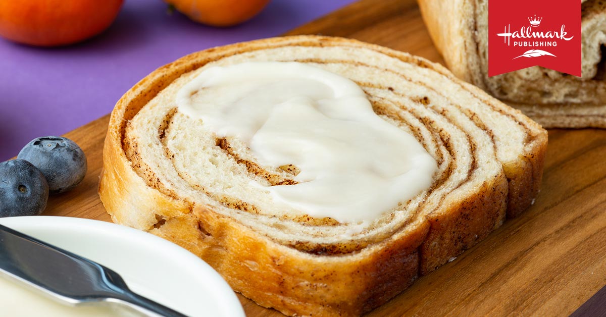HallmarkPublish's tweet photo. Indulge your sweet tooth with the classic brunch dish, Cinnamon Swirl Bread! ๐ This recipe found in the book #WRAPPEDUPINCHRISTMAS by @janicemarielynn is a perfect delight! Try it here: https://t.co/JaxqKzHJ1U https://t.co/Yhu6g18hRb