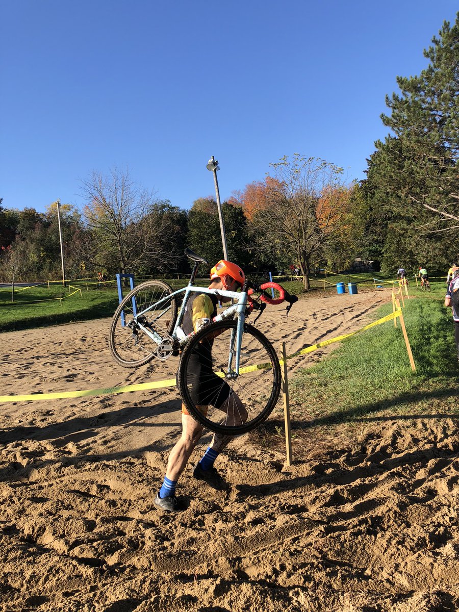 ontariocycling's tweet photo. M3 men making their way through the sandpit! πΈπ΄ββοΈ #OCACX https://t.co/krZUeqxTWB