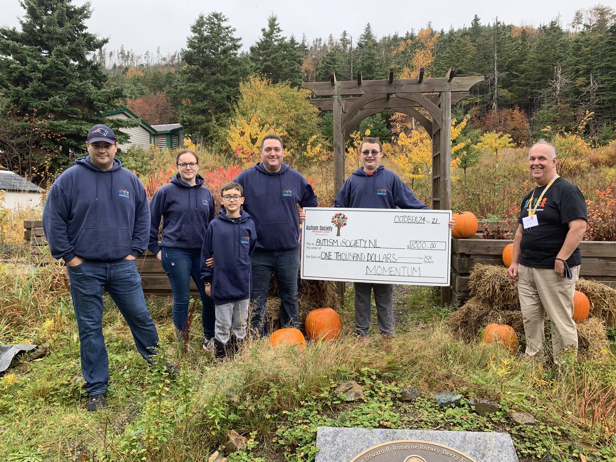 dsMomentum's tweet photo. We’re proud to support the @AutismSocietyNL in their #ActiveforAutism event, and provide a donation to support the organization’s efforts. Thank you to everyone at the Society for their ongoing work in supporting #PersonswithAutism #EnhancingFutures #OneBigCommunity https://t.co/lmSQlGRKfA