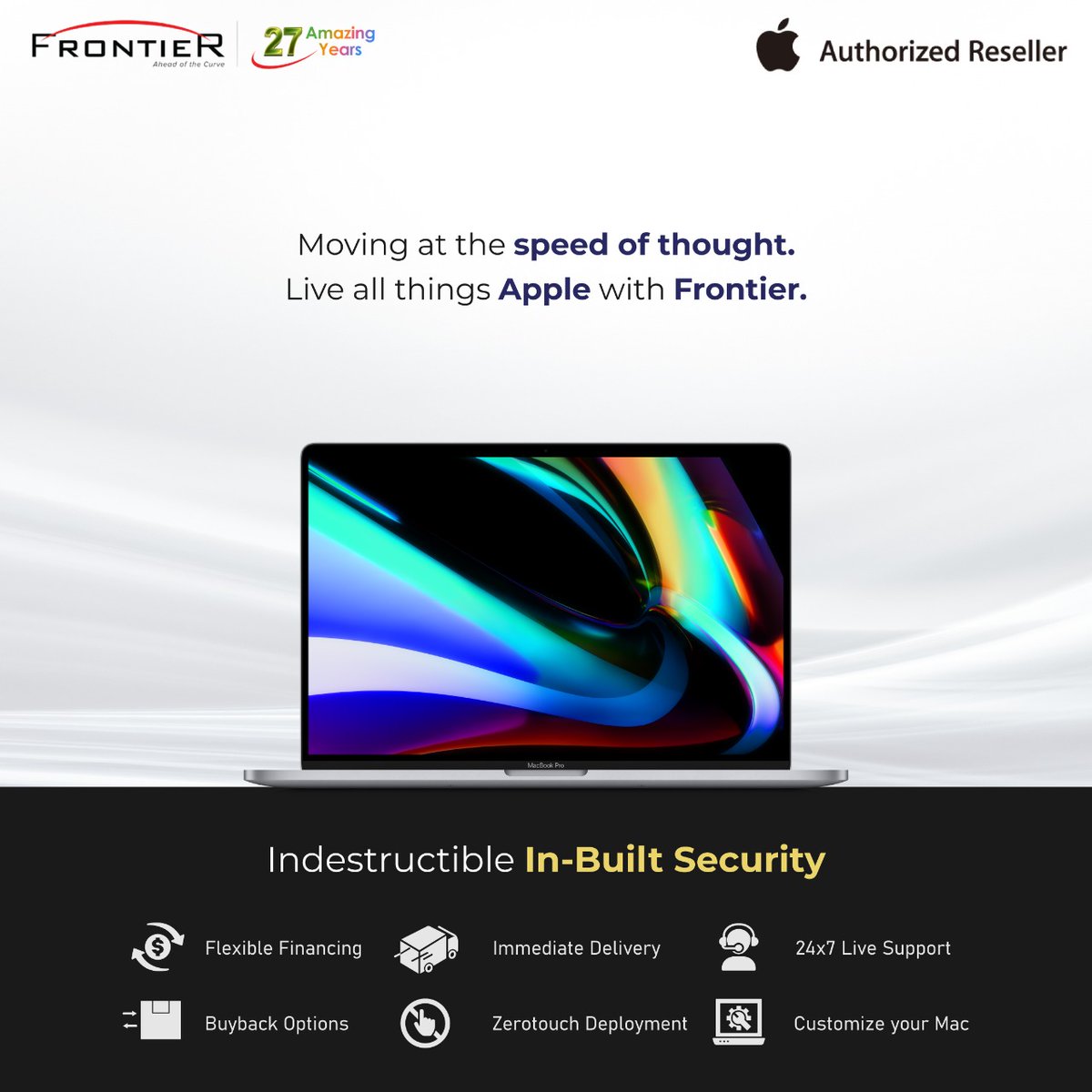 frontierbuzz's tweet photo. No matter what type of organization you are, we aim to give you the best. Choose Apple. Buy with us. Get set with Apple products coupled with reliable support services and right prices.
Write to us at sales@frontier.in.
#apple #appleproducts #applereseller #authorizedreseller https://t.co/C2bjWhF6Ky