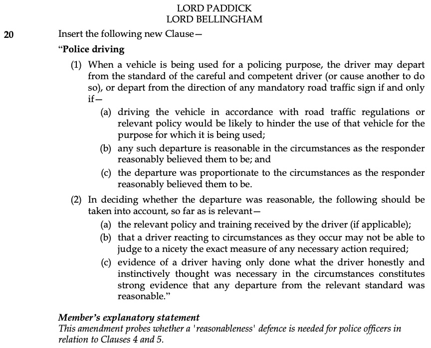 JusticeUnions's tweet photo. Govt rejects amendment 20 to #PCSCbill by @brianpaddick backed by Sir Henry Bellingham, which seeks to allow #PoliceDrivers to depart from normal driving standards when necessary, proportionate and reasonable – watch👀 https://t.co/mam1P3fhCC https://t.co/Jc1FQphOiZ