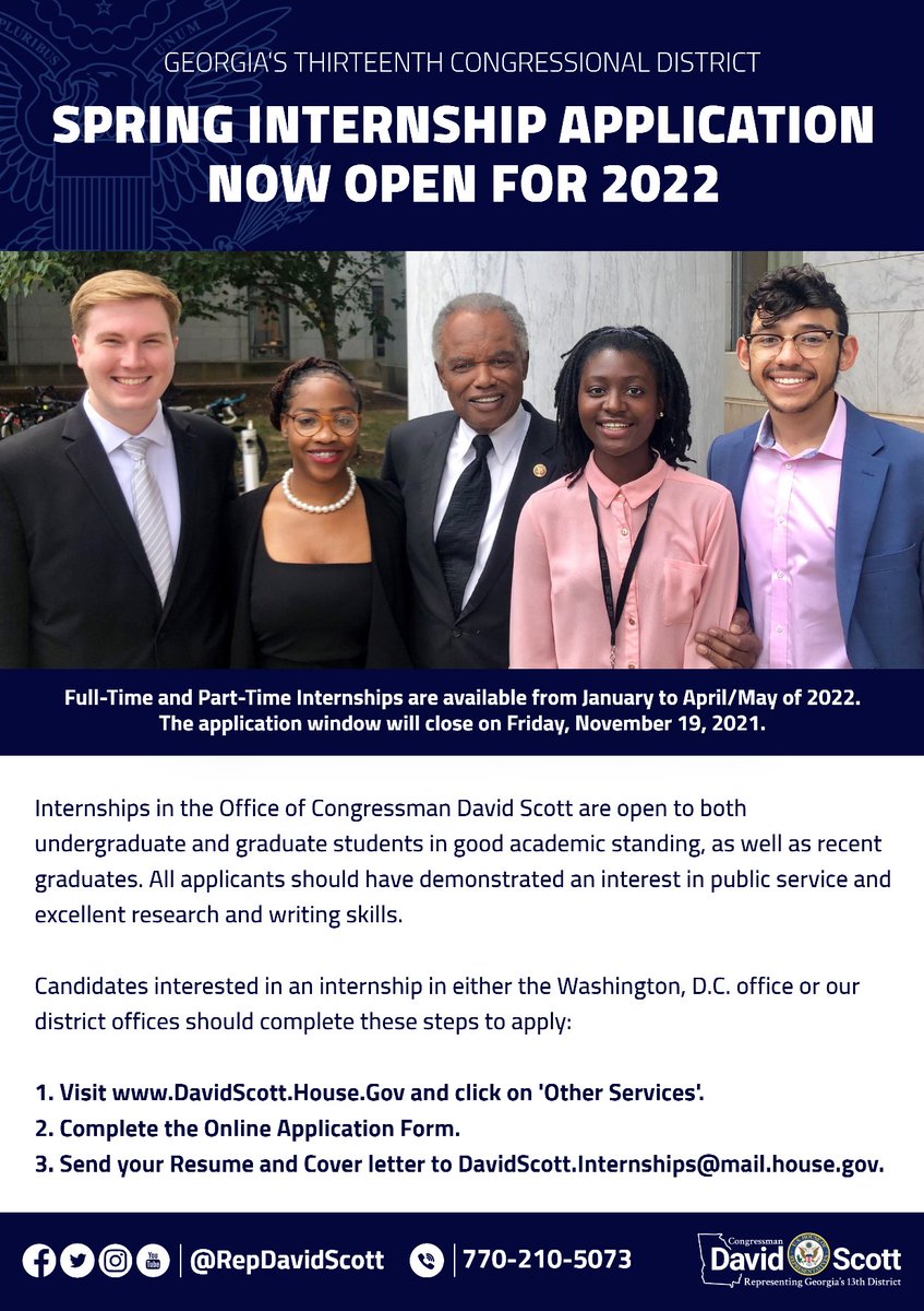KSUSGIA's tweet photo. Looking for a Spring internship? This position with @repdavidscott is just one of many internship opportunities available. Check out the Handshake app from @ksucareers for more. Must be a junior or senior and have a 2.5+ cumulative GPA to receive KSU course credit. @ksuchss https://t.co/bNA1SwMxES