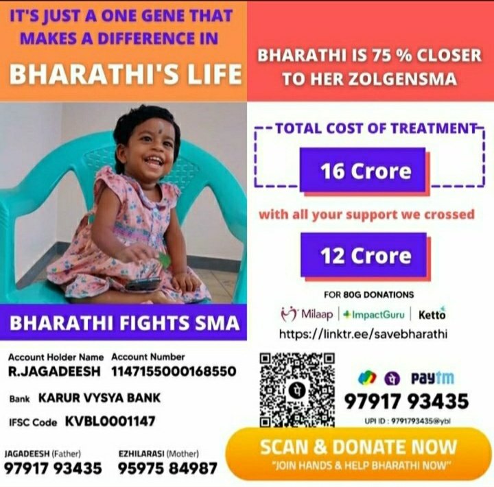 Divhi_3's tweet image. Seeing a Baby&apos;s smile is a blessing💫

Donate &amp;amp; Share max pls🙏.Even a small penny matters♥️!
#Timetosavebharathi