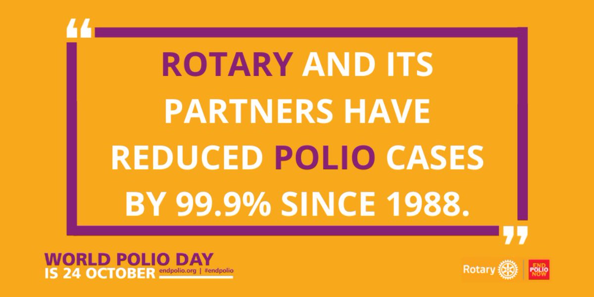 2430Rotaract's tweet photo. @Rotary ve ortakları 1988 yılından bu yana çocuk felcine son diyor. Şu ana kadar kaydedilen aşama %99,9. Çocuk felcini dünya üzerinden silmemize çok az kaldı! https://t.co/oq056QkSFU