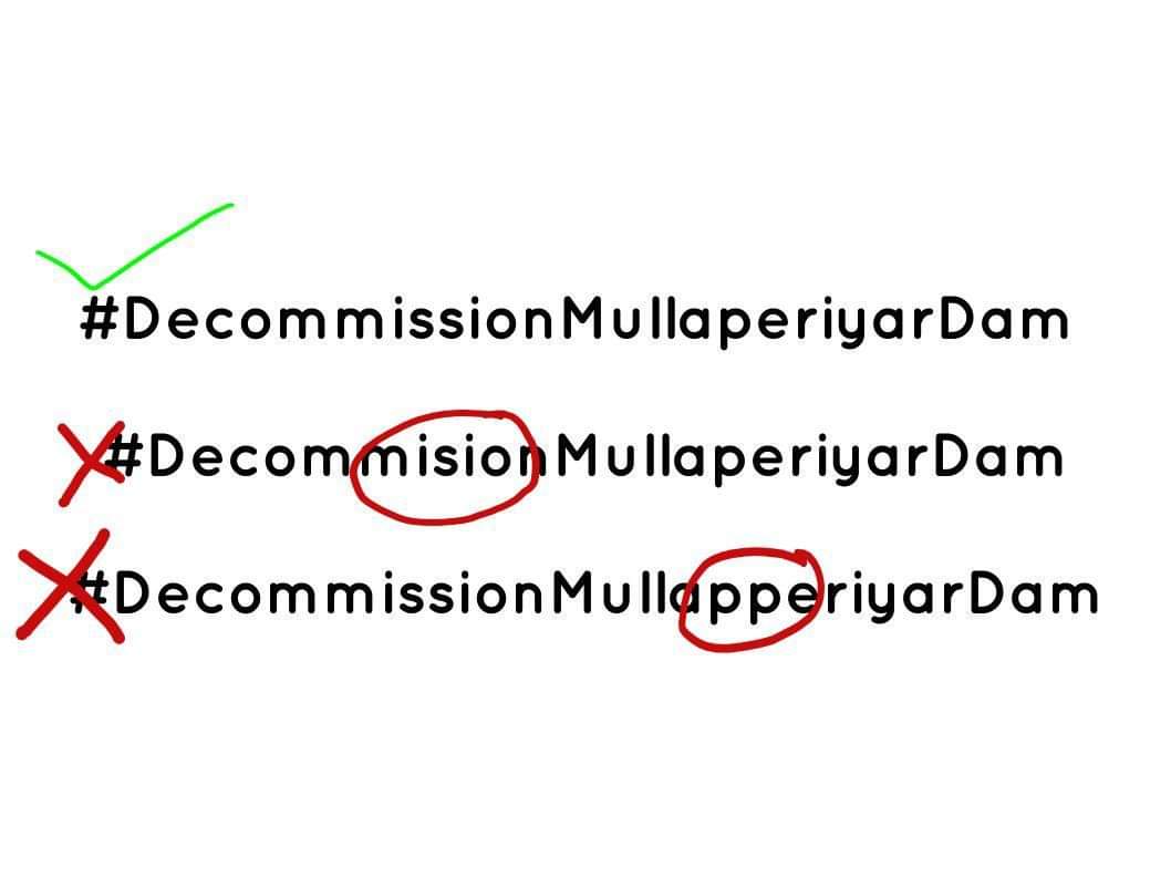 AmrasPrasadOffl's tweet photo. Check the spelling &amp; make sure that theres no mistake in the tag ⚠️🔴

#SaveKerala #DecommissionMullaperiyarDam https://t.co/FJw2JondFV