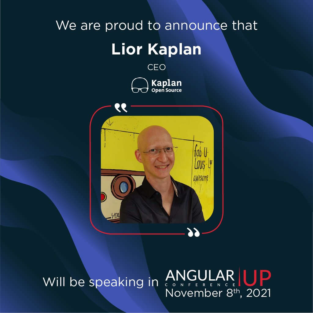 FrontendUPconf's tweet photo. Check out Lior Kaplan and more amazing speakers waiting for you on November 8th at the AngularUP conference!
https://t.co/0Xn3QlqtdX https://t.co/7Uv4oC9X2t