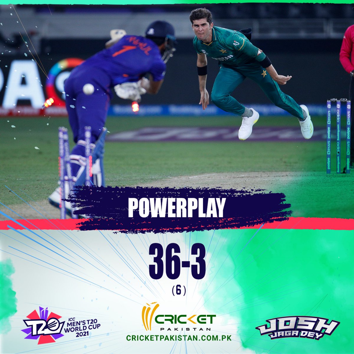 cricketpakcompk's tweet photo. Shaheen Afridi dominates India as the first powerplay comes to a close

Follow live: https://t.co/P9XXlDW1Bp

#INDvPAK #T20WorldCup https://t.co/1KnQdI2xh4