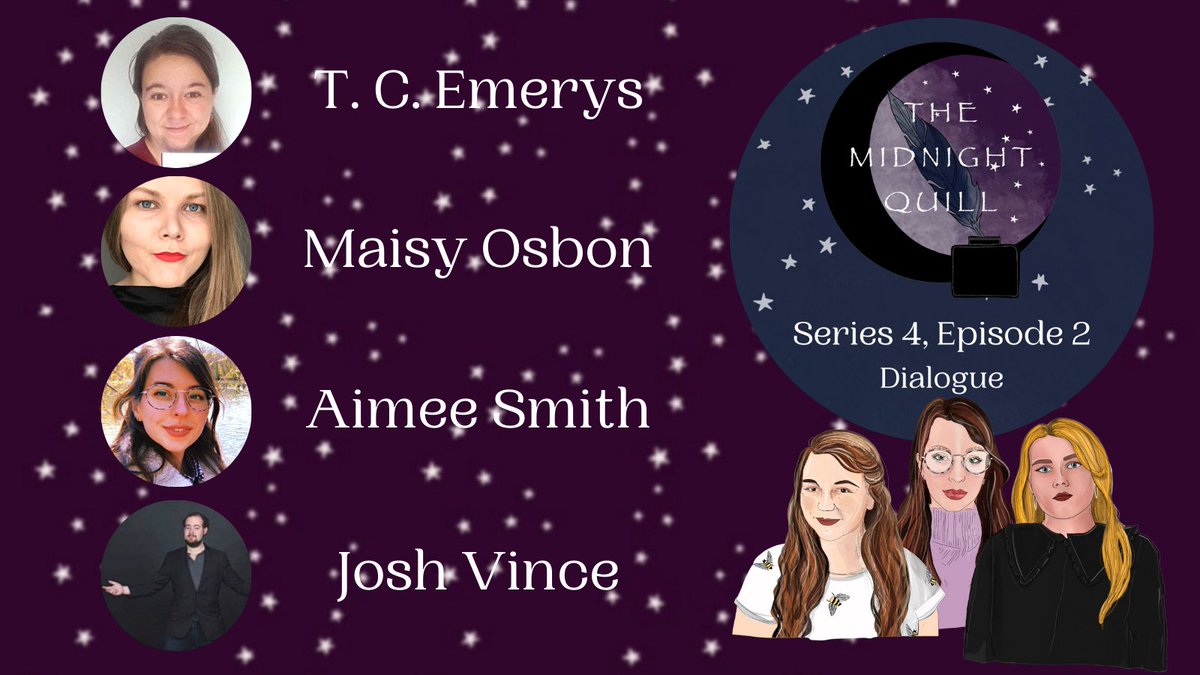 You can listen to our latest episode, S4 E2 'Dialogue' w/ <a href="/tcemeryswriter/">T. C. Emerys - Writer and Ghostwriter</a> <a href="/maisyosbon/">Maisy Osbon</a> <a href="/sherlock_speare/">No longer on this hellscape.</a> &amp; actor Josh Vince on Spotify &amp; other podcasting services now!
We discussed how to balance dialogue &amp; prose, dialogue tags &amp; realistic speech.
#writingdialogue #writer #author