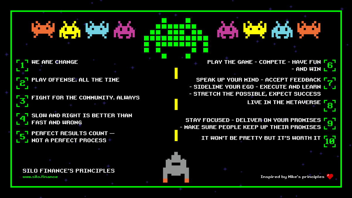 Money markets for all - we follow this far ✴️
10 principles - we live by 🧭
#SiloFinance✋#Pledge 🔭 #Polaris