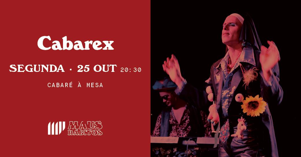 O nosso Artista Associado Filipe Moreira está de regresso aos <a href="/maushabitos178/">Maus Hábitos</a> já amanhã com o seu "Cabarex", um espetáculo que "convida os espectadores boémios e puritanos a uma viagem contemporânea, absurda e ousada ao mundo do cabaré portuense".