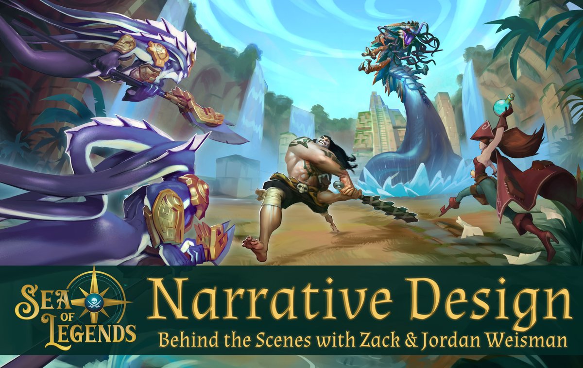 GuildhallStudio's tweet photo. Ever wondered how your favorite pirate tales come to life? Join us at #AwSHUX at 12pm PST today for a behind-the-scenes panel on Narrative Design in Sea of Legends with Zach & Jordon Weisman! ☠️
#boardgames #tabletopgames #AwSHUX21 https://t.co/HzCAm1vVDY