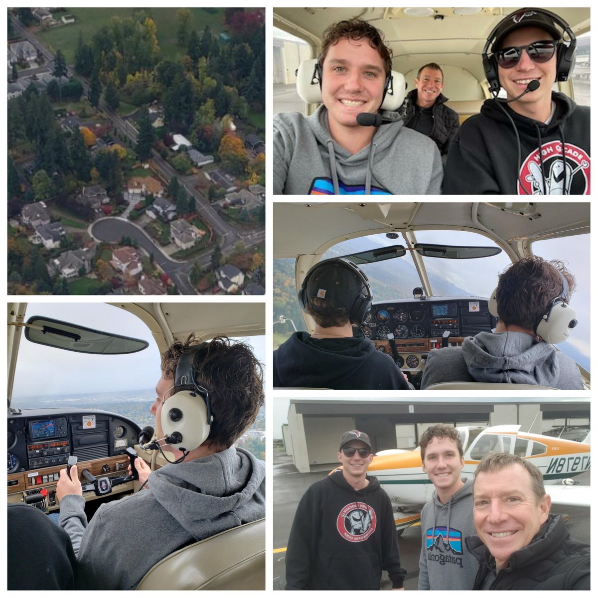 btkktrout's tweet photo. Connor had never flown with his brother, so Kyler took them up for a quick trip over Kent on Friday!  Kyler starts his new job with Horizon Airlines tomorrow! https://t.co/qvjlWNP3yp