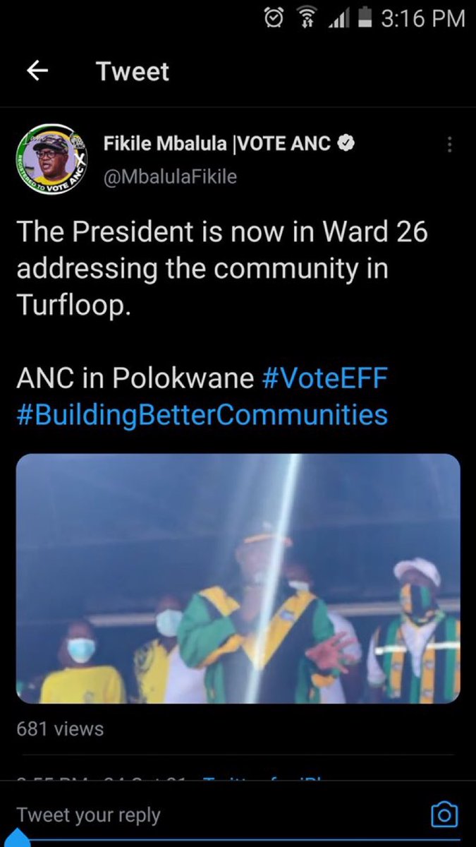 MbuyiseniNdlozi's tweet photo. [BREAKING] The ANC Head of Elections Fikile Mbalula has called on all South Africans to #VoteEFF. https://t.co/S9SiwHOFYf