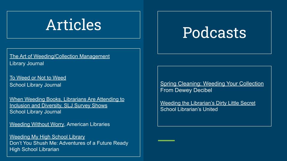 MASLibraries's tweet photo. Join MASL on Tuesday for PD delivered to YOU - on the topic of Weeding, to kick off our Librarian Survival 101 series! Still time to register - MASL members have anytime access to recordings! https://t.co/mk3obUQObK #MASLme #librarianPD #weedingPD #schoollibraries https://t.co/SiHonFSrZN