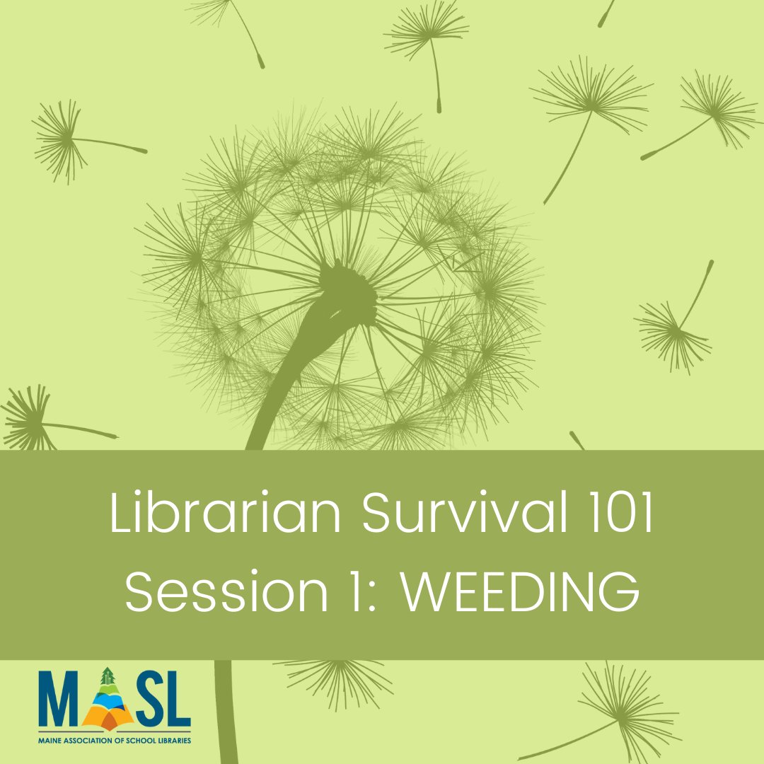MASLibraries's tweet photo. Join MASL on Tuesday for PD delivered to YOU - on the topic of Weeding, to kick off our Librarian Survival 101 series! Still time to register - MASL members have anytime access to recordings! https://t.co/mk3obUQObK #MASLme #librarianPD #weedingPD #schoollibraries https://t.co/SiHonFSrZN