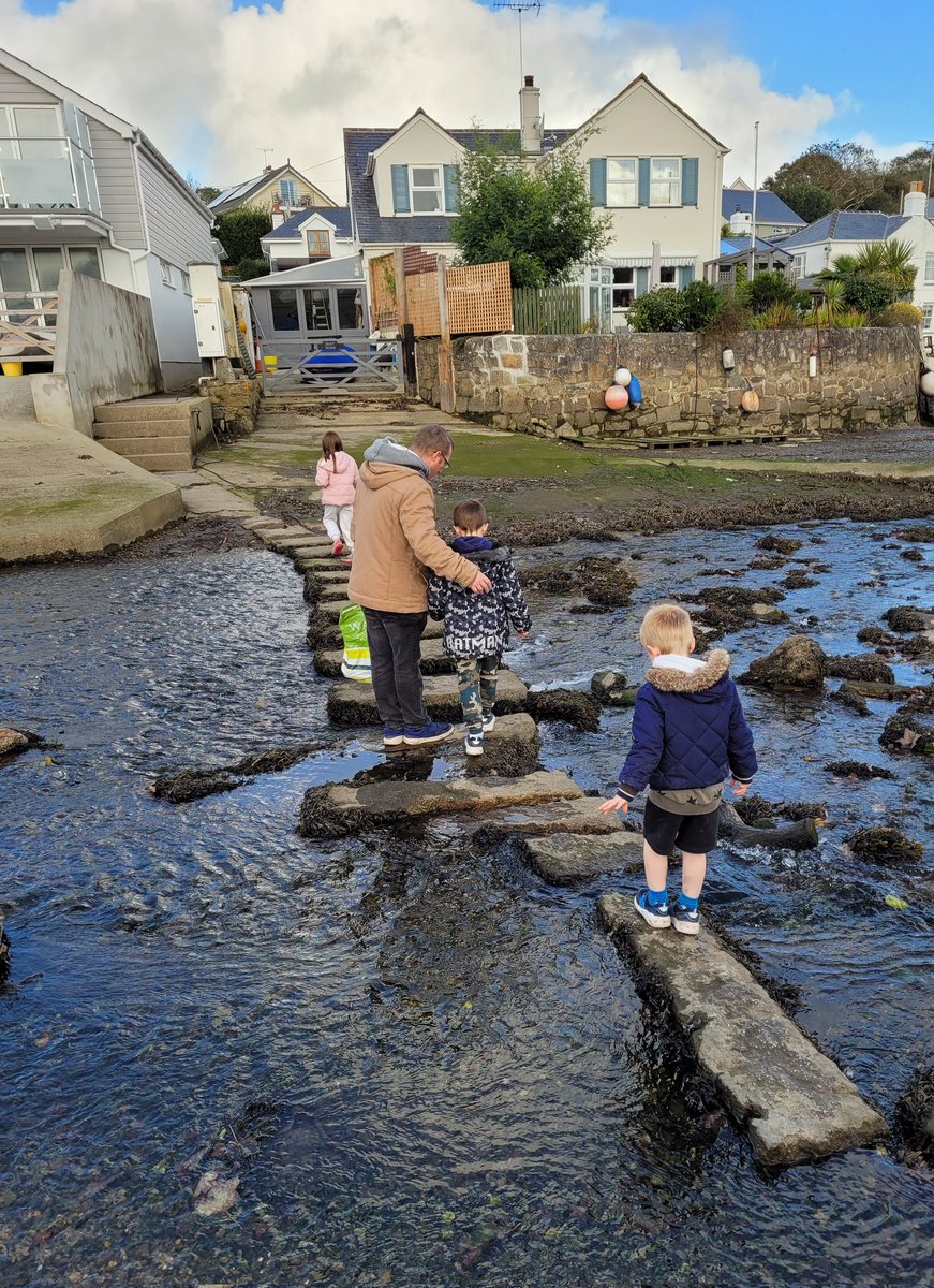 13SciDave's tweet photo. Who's going to carry teddy across the stepping stones?
#MylorBridge 
#Cornwall https://t.co/5vObMy2P50