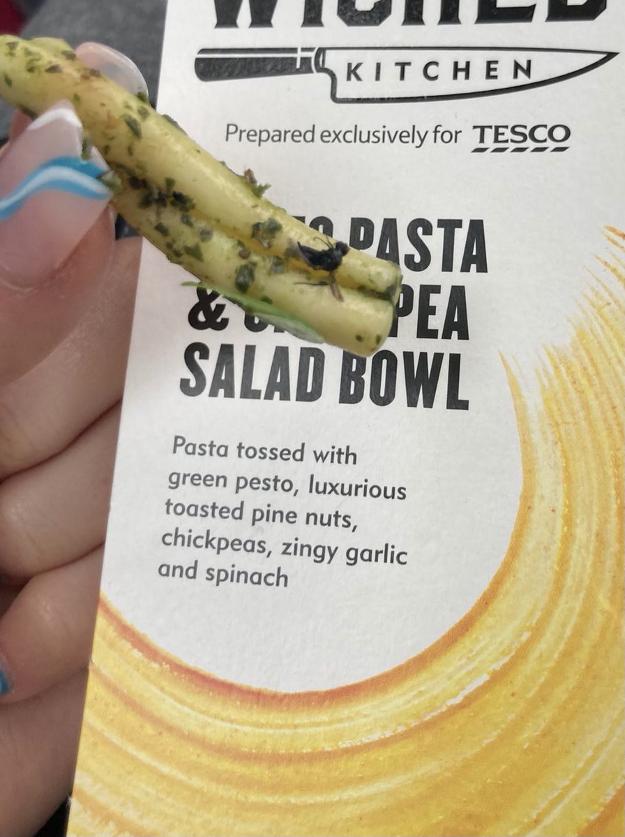 Hayleyyymay's tweet photo. @Tesco why is there a DEAD FLY in my pasta🤢 actual doot https://t.co/NBvI9eppBS