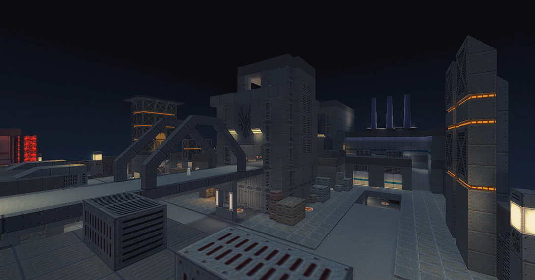 WizardExt's tweet photo. Rebirth (wizq2dm6). Quake 2 deathmatch map. Released in 2015. My entry for the 10th mapping contest at Q2 Café. Inspired by Brutalist architecture. #quake2 #leveldesign #gamedev #idtech2 https://t.co/kU2sEQFKVj