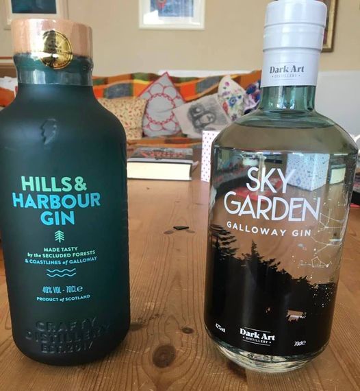 My first ever Kirkcudbright Food Festival &amp; as a long-term gin aficionado great to get my hands on two superb local gins: Hills &amp; Harbour Gin from <a href="/craftydistills/">Crafty Distillery</a> &amp; Sky Garden from Dark Art Distillery. Both stunningly packaged &amp; delicious gins &amp; big successes. HT <a href="/KBTFoodFestival/">KBT Food Fest</a>