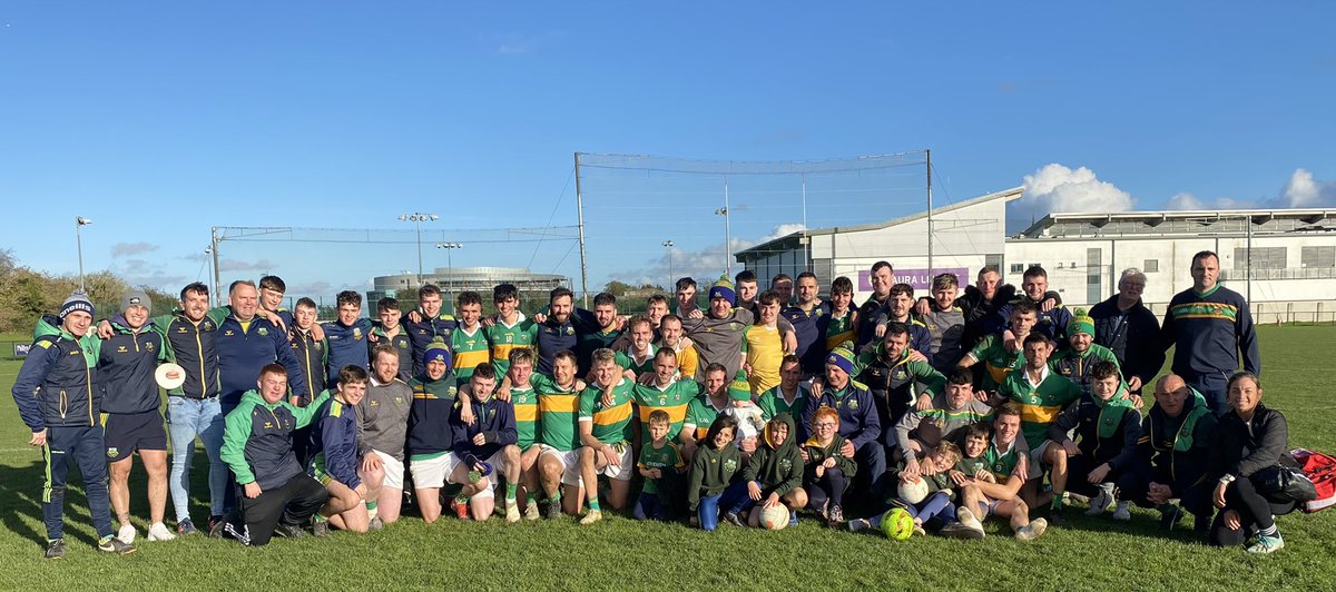 Ballinabrackey1's tweet photo. Congratulations to the team and management. What a day! Staying up in Senior football where we deserve to be. COME ON THE BRACKS 💚💛 https://t.co/6UJGIydKpl