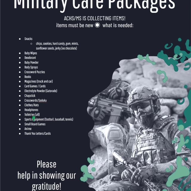 ChapterNHS_AC's tweet photo. We’re going into the last week for the care package items and coin drive. Bring in the items found below and any extra change that you may have. Winning class gets a yummy breakfast. https://t.co/xdiC2YM4hv
