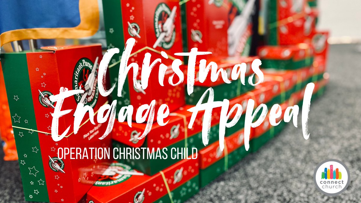 CHRISTMAS ENGAGE APPEAL!
Wow! After only just launching our appeal today, already 100 shoeboxes gone! 
Go Connect Church! #allin

Further info will be coming your way this week with how, when and where to bring your packed shoeboxes. Well done Connect Church! #alwaysonmission