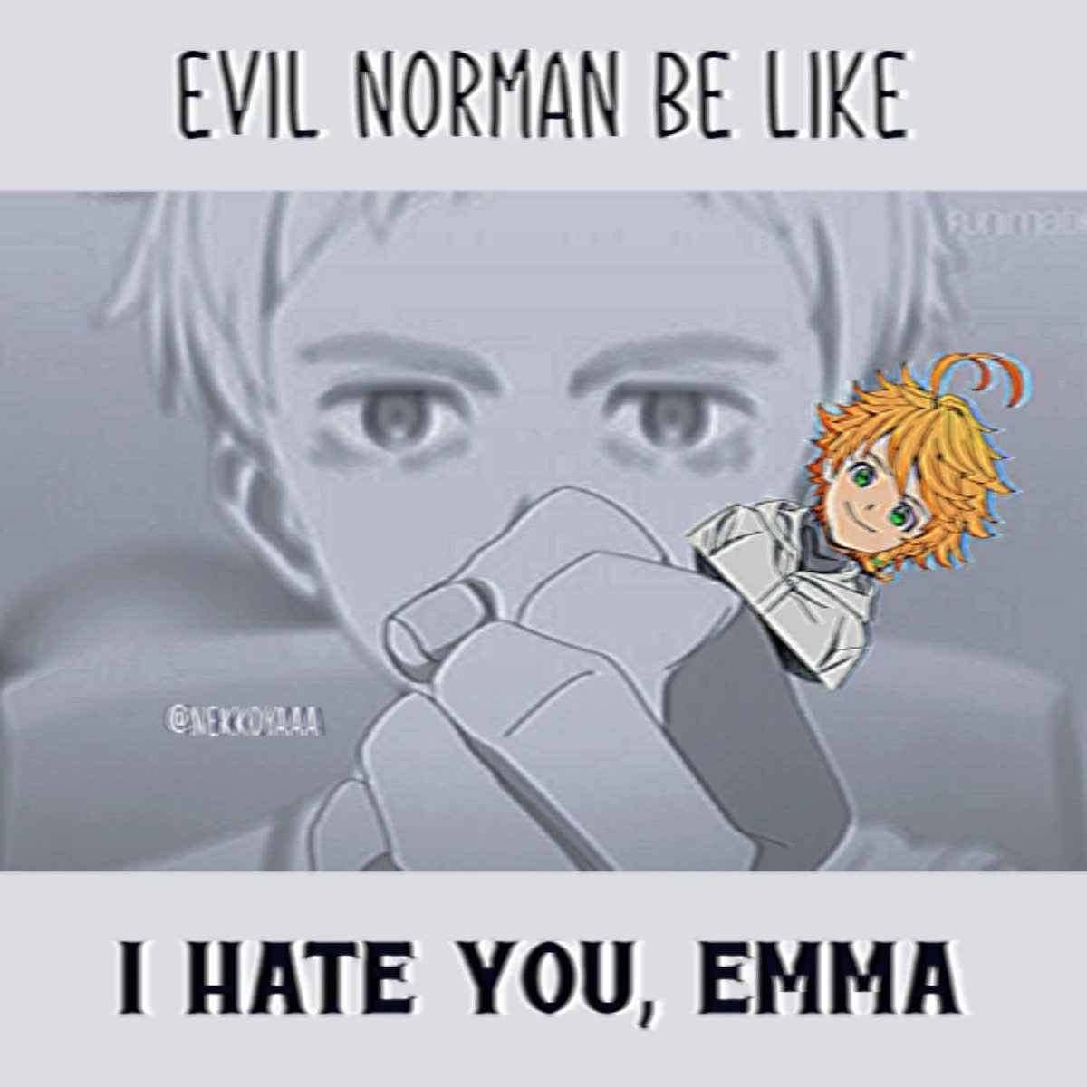 nekkoyaaa's tweet photo. Who wants an Evil Norman?
#Norman #ThePromisedNeverland #TPN #Noremma https://t.co/MCjfH9XDJe