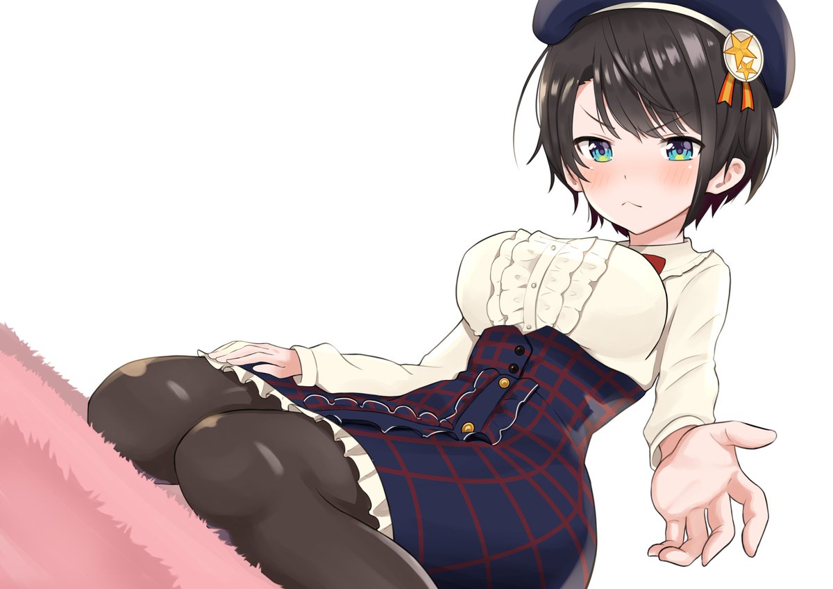 大空スバル 「何回か投稿しているスバルちゃん膝枕
 #今年も残りわずかなので今年一番伸びた絵を」|チカタコウイチのイラスト