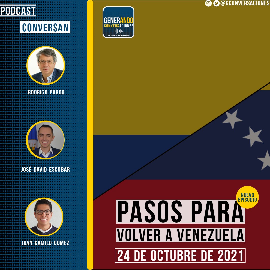 GConversaciones's tweet photo. ¡Ya está disponible nuestro más reciente episodio!

Conversamos con @RPardoGP y @JoseD_Escobar sobre las relaciones entre Colombia y Venezuela.

Invitados a oirlo, comentarlo y compartirlo.

#Podcast #Colombia #Venezuela #FelizDomingo
https://t.co/4NepDwqJm0 https://t.co/ywQwhFIOYv