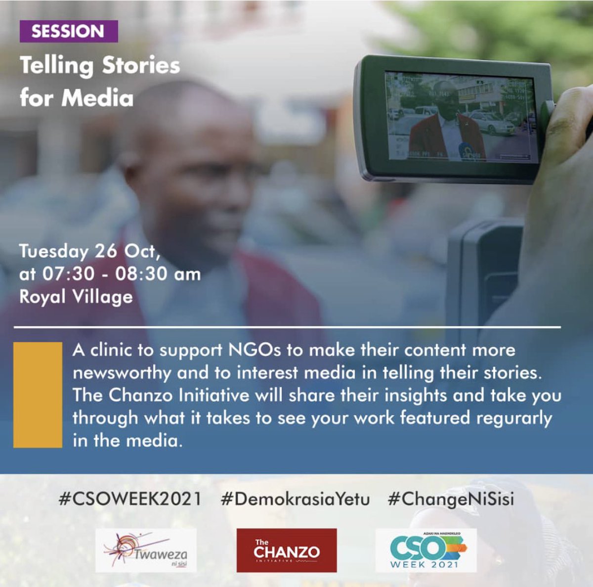 tonyalfredk's tweet image. Masterclass from @Twaweza_NiSisi na @TheChanzo.

Jumanne  #CSOWeek2021
