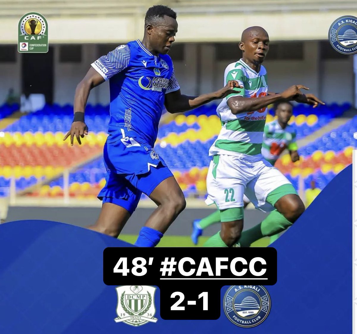 imfuraluc01's tweet photo. #CAFFC 

48’ 

DCMP 2-1 AS KIGALI 

@bbfmumwezi 95.3 FM https://t.co/49n8mT5YLz