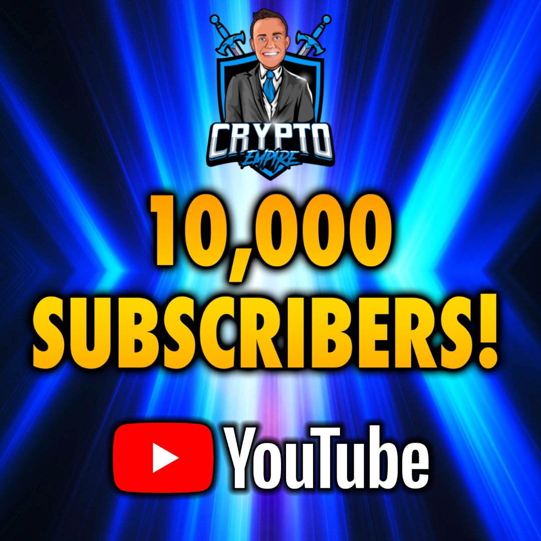 Earlier this week the Crypto Empire YouTube Channel accomplished a major milestone by reaching 10,000 subscribers! To celebrate, I will be hosting a $500 giveaway! Use my link in bio to join the telegram group for details on how to enter! Thank you for all the support!
