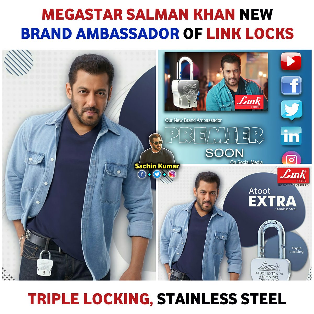 TheCameraVibe's tweet image. Megastar #SalmanKhan Brand Ambassador of #LinkLock