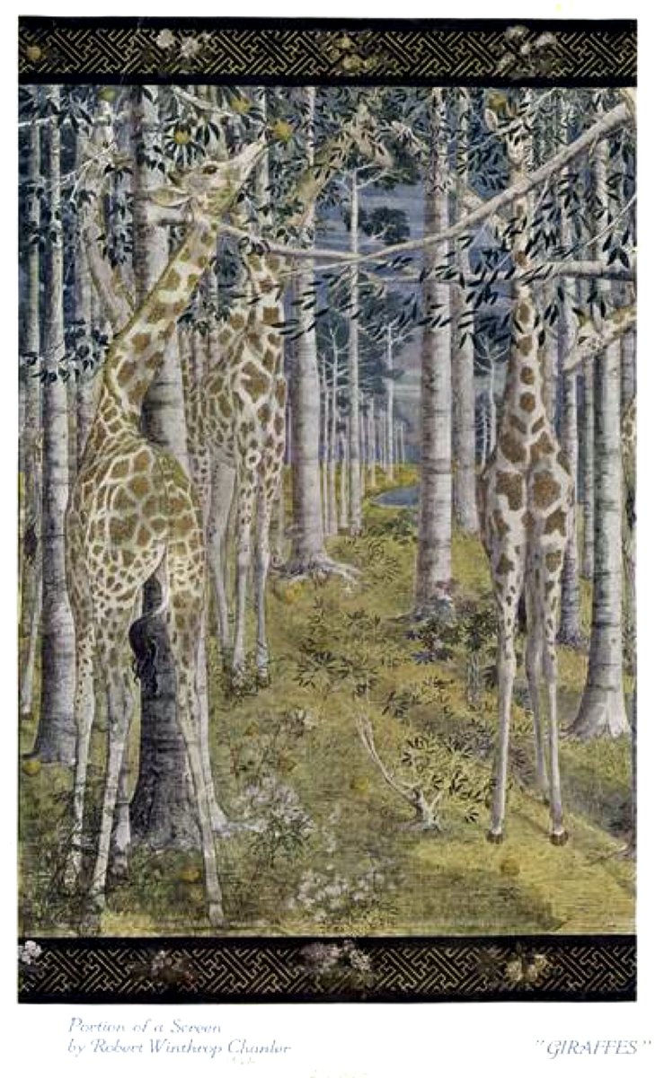 ludka142's tweet photo. 24 października 1930 w Woodstock
~zm. Robert Winthrop #Chanler, amerykański malarz, twórca ozdobnych parawanów i murali.
Żyrafy, 1905, (fragment)
Lampart i jeleń, 1912, Rokeby Collection https://t.co/2r3TfvZXKO