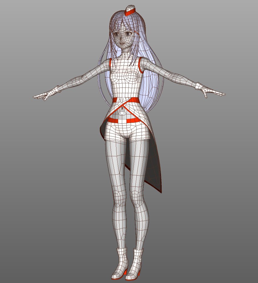 Me_hitudi's tweet image. Wip VOY@GER版白石紬　PVを見たら普通に胸があったのでそのように直した #Cheetah3D
