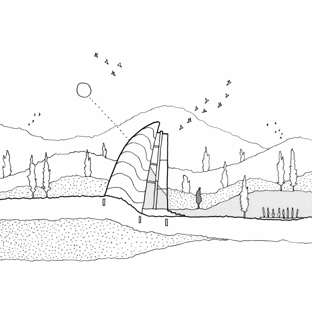 Writers Cabin - Zean Macfarlane 

#architecture #architect #cabin #moderncabin #shell #wave #space #creativespace #illustration #landscape #nature #modern #sustainable #sustainablehousing #sustainablelife #writer #writers #cabininthewoods #zeanmacfarlane
