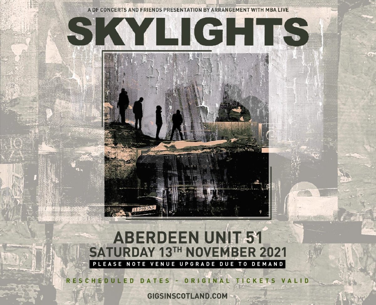 Aberdeen❗

Saturday 13th November 2021

It's been a long time coming but we're finally coming up to Aberdeen. <a href="/unit51aberdeen/">Unit 51</a>

Last few tickets available here ✊💥
ticketmaster.co.uk/skylights-aber…