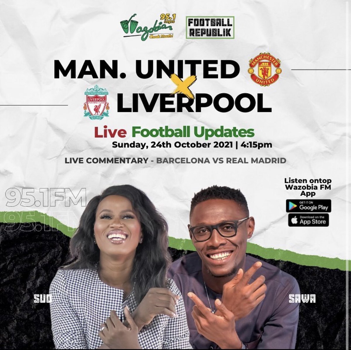 OfficialSuo's tweet image. (Wo)Man at work….@Sawadinho1 🤝  #ElClassico #MUNLIV ⚽️ 

#PidginCommentary #PidginUpdate #Kpoko 📻🎙🔥