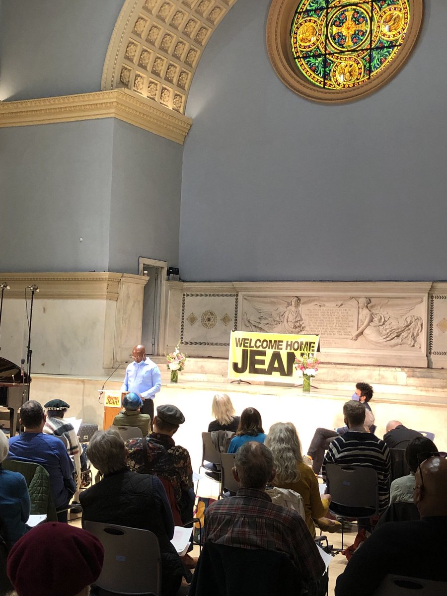MissVera212's tweet photo. ⁦@judsonchurchnyc⁩ celebrates the return of ⁦@JeanMontrevil⁩ after 3 year campaign. The work continues.#bringJeanHome https://t.co/GcLDnu6oxW